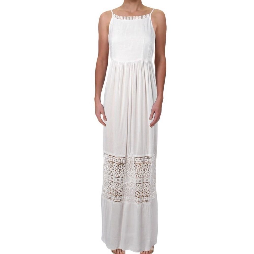 NWT Aqua White Crochet Detailed Maxi Dress